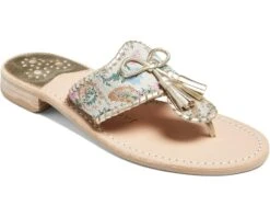 Jack Rogers Jacks Brocade Flat Tassel Bow Sandal